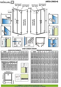 Душевой уголок Radaway Arta DWD+S Door W60+С55 115x100 стекло прозрачное/профиль хром купить в интернет-магазине Sanbest