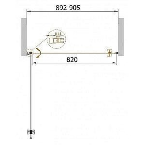 Душевая дверь Cezares ECO-O-B-1-90-C-NERO стекло прозрачное/профиль черный купить в интернет-магазине Sanbest