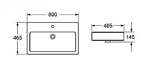 Консоль с раковиной Cezares Cadro 80 с 1 ящиком черная для ванной в интернет-магазине сантехники Sanbest