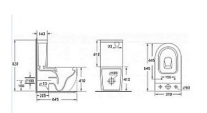 Унитаз-компакт Esbano ALAGON-C ESUNALAGCMB безободковый, с бачком, с крышкой микролифт, матовый  черный купить в интернет-магазине Sanbest
