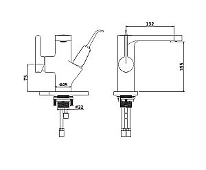 Смеситель для раковины Bronze De Luxe OPTIMA 10188 купить в интернет-магазине сантехники Sanbest