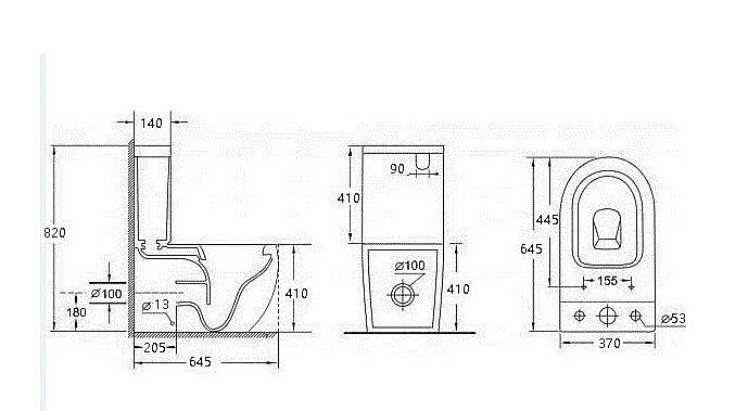 Унитаз-компакт Esbano ALAGON-C ESUNALAGCMB безободковый, с бачком, с крышкой микролифт, матовый  черный купить в интернет-магазине Sanbest