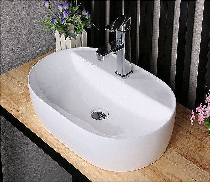 Раковина накладная Ceramalux N 61 D1346 белая купить в интернет-магазине Sanbest