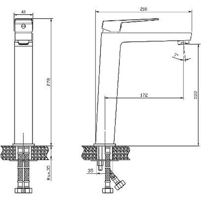 Смеситель для раковины Rush Thira TR3635-13Black купить в интернет-магазине сантехники Sanbest