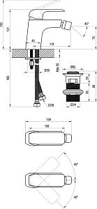 Смеситель для биде Ravak Flat X070178 черный матовый купить в интернет-магазине сантехники Sanbest