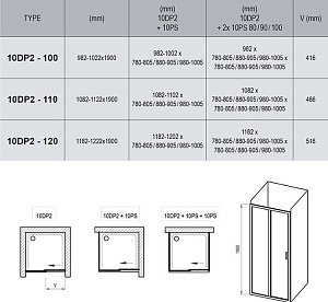 Душевой уголок Ravak 10° 10DP2 + 10PS 80x100 белый купить в интернет-магазине Sanbest