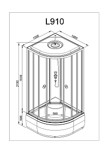 Душевая кабина Deto L 910  100х100 купить в интернет-магазине Sanbest