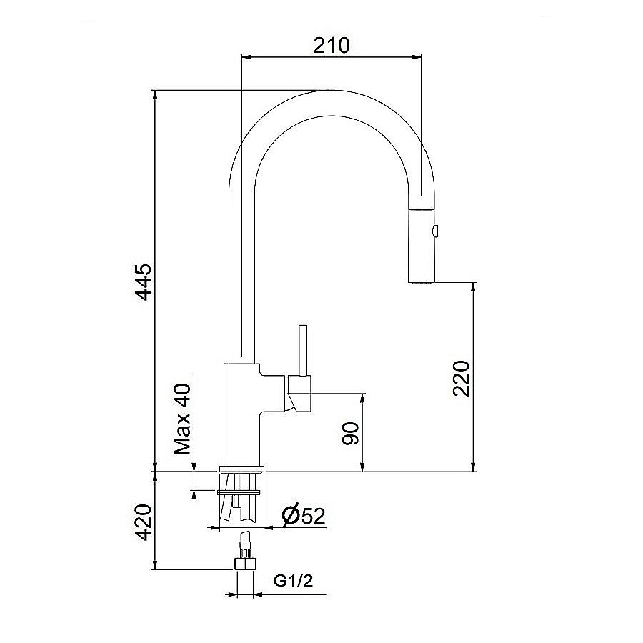 Смеситель для кухни Webert Doha DH940302560 черный матовый купить в интернет-магазине сантехники Sanbest