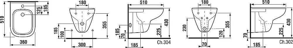 Биде подвесное Jika DEEP by без крышки белое купить в интернет-магазине Sanbest