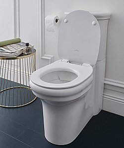 Унитаз напольный Jacob Delafon CLEO 1889 UJAC102-0 безободковый, с бачком, белый купить в интернет-магазине Sanbest