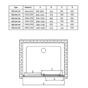 Душевая дверь Vincea ALPHA VDS-3AL 130 хром/текстурное купить в интернет-магазине Sanbest