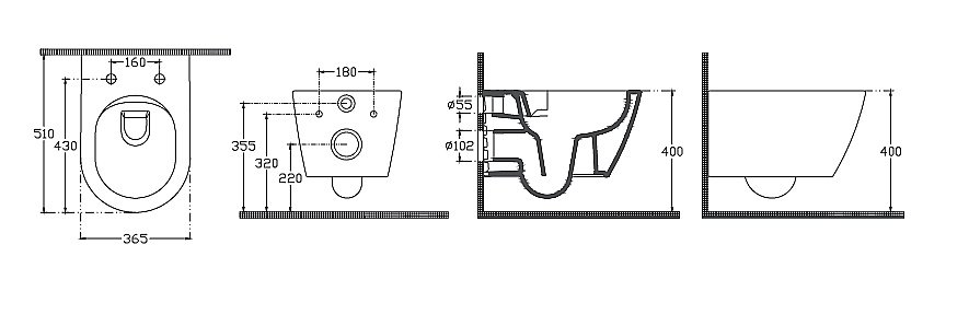 Унитаз подвесной Isvea VEA Rondo 10VA02002SV-2L белый матовый, безободковый купить в интернет-магазине Sanbest