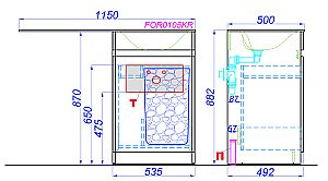 Тумба с раковиной под стиральную машину Aqwella Forma 55 для ванной в интернет-магазине Sanbest