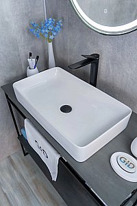 Раковина накладная Gid Geometrico 60 N9396 51140 белая купить в интернет-магазине Sanbest