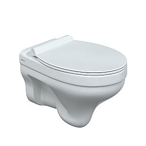 Унитаз подвесной Berges ALBIT S  безободковый, с инсталляцией, белый/кнопка черная Soft Touch купить в интернет-магазине Sanbest