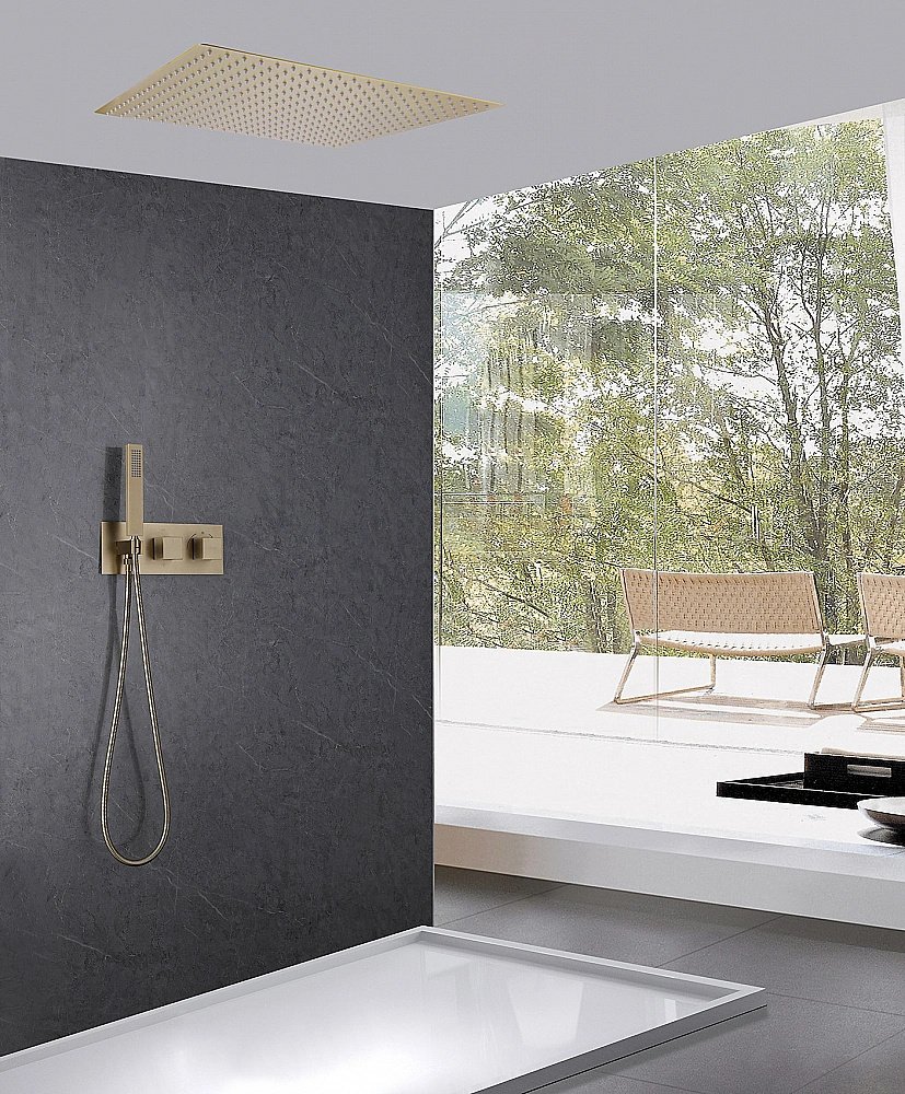 Душевая система ABBER Daheim AF8255G золото матовое купить в интернет-магазине сантехники Sanbest