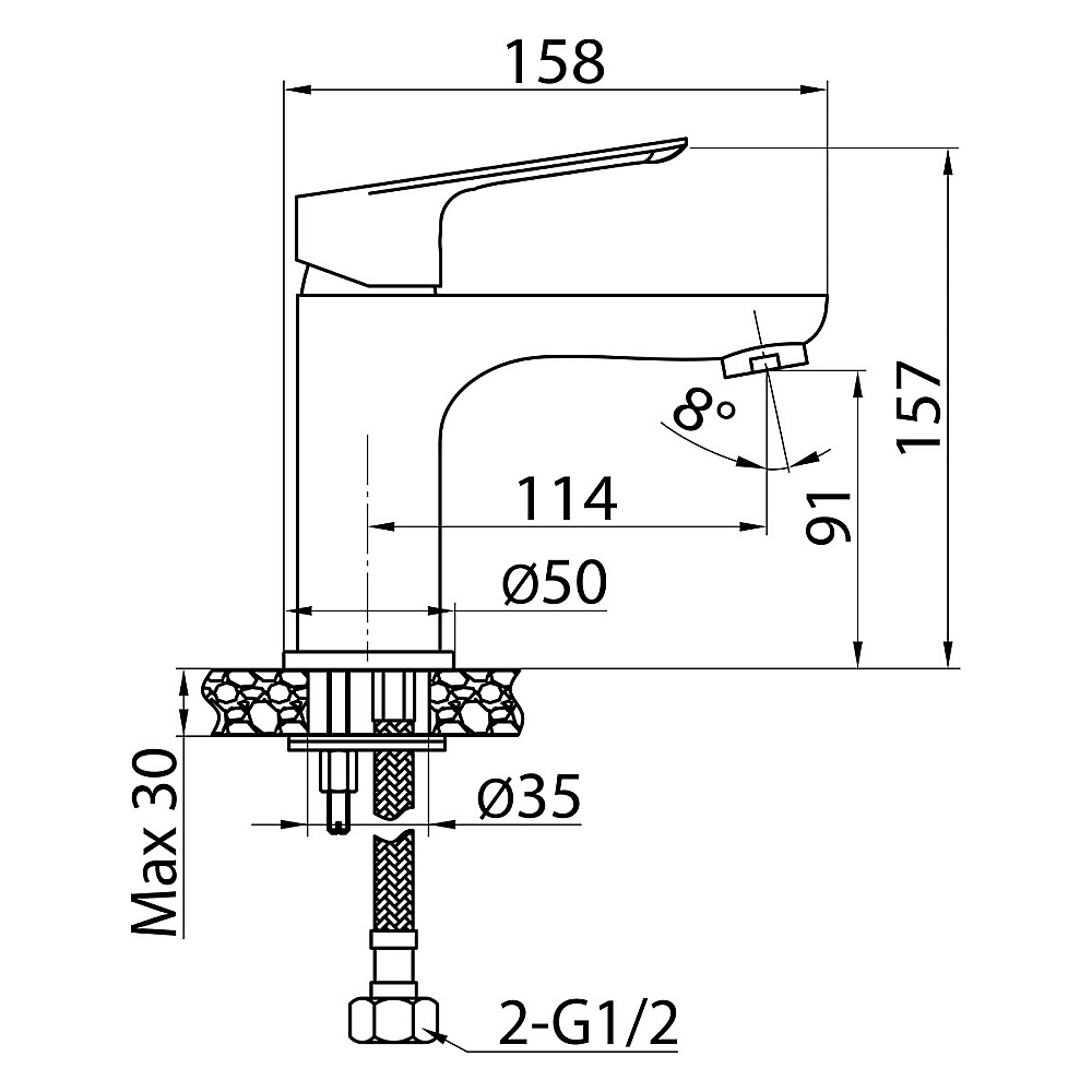 Смеситель для раковины Elghansa Brunn 1681506 хром купить в интернет-магазине сантехники Sanbest