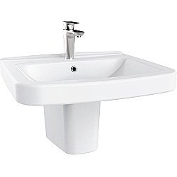 Раковина с полупьедесталом Creavit Lara 60 LR060-LR260 белая купить в интернет-магазине Sanbest