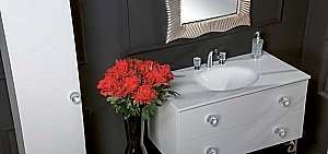 Тумба с раковиной Armadi Art Neoart 100 под моноблок стекло белая для ванной в интернет-магазине Sanbest