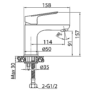 Смеситель для раковины Elghansa Brunn 1681506 хром купить в интернет-магазине сантехники Sanbest