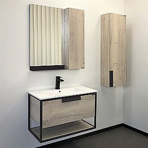 Тумба с раковиной Comforty Бонн 00-00008475 75 графит/дуб дымчатый для ванной в интернет-магазине Sanbest