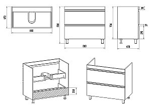 Тумба с раковиной Misty Ингрид - 90 П-Инг-01090-012Я белая для ванной в интернет-магазине Sanbest