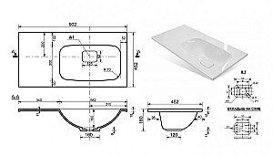 Тумба с раковиной Эстет Barcelona 90 подвесная 2 ящика, 1 дверь/любой цвет тумбы и раковины под заказ для ванной в интернет-магазине Sanbest