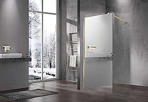 Душевое ограждение Vincea Walk-In VSW-1H100MRG 100 стекло зеркальное/профиль золото матовое купить в интернет-магазине Sanbest