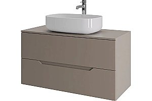 Тумба с раковиной Orange Line 100 Li-100TuLMDF+B07-540W латте/белый для ванной в интернет-магазине Sanbest