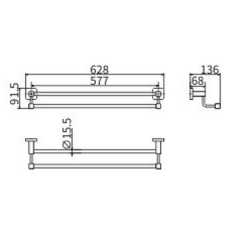 Полотенцедержатель CeramaLux Quadro 61909 хром купить в интернет-магазине сантехники Sanbest
