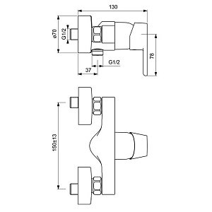 Смеситель для душа Ideal Standard Vito B0411AA купить в интернет-магазине сантехники Sanbest