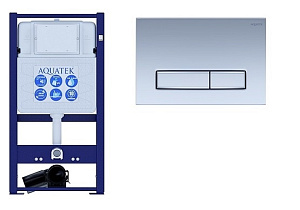 Инсталляция для унитаза Aquatek INS-0000016 с кнопкой KDI-0000024 хром матовый купить в интернет-магазине сантехники Sanbest