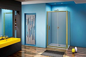 Душевой уголок Good Door JAZZ WTW+SP 120х80 стекло прозрачное/профиль золото купить в интернет-магазине Sanbest