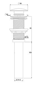 Донный клапан D&K DC9016 белый купить в интернет-магазине сантехники Sanbest