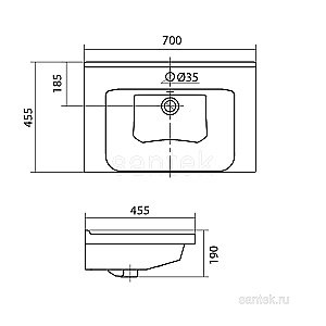 Раковина мебельная Santek Миранда 70 1.WH30.2.250 белая купить в интернет-магазине Sanbest
