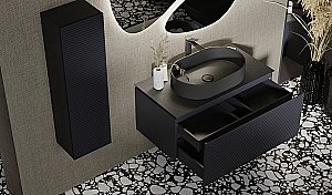 Тумба с раковиной Jorno Stone 100 антрацит для ванной в интернет-магазине Sanbest