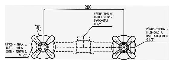 Смеситель для душа Rav-Slezak MORAVA RETRO MK583SM бронза купить в интернет-магазине сантехники Sanbest