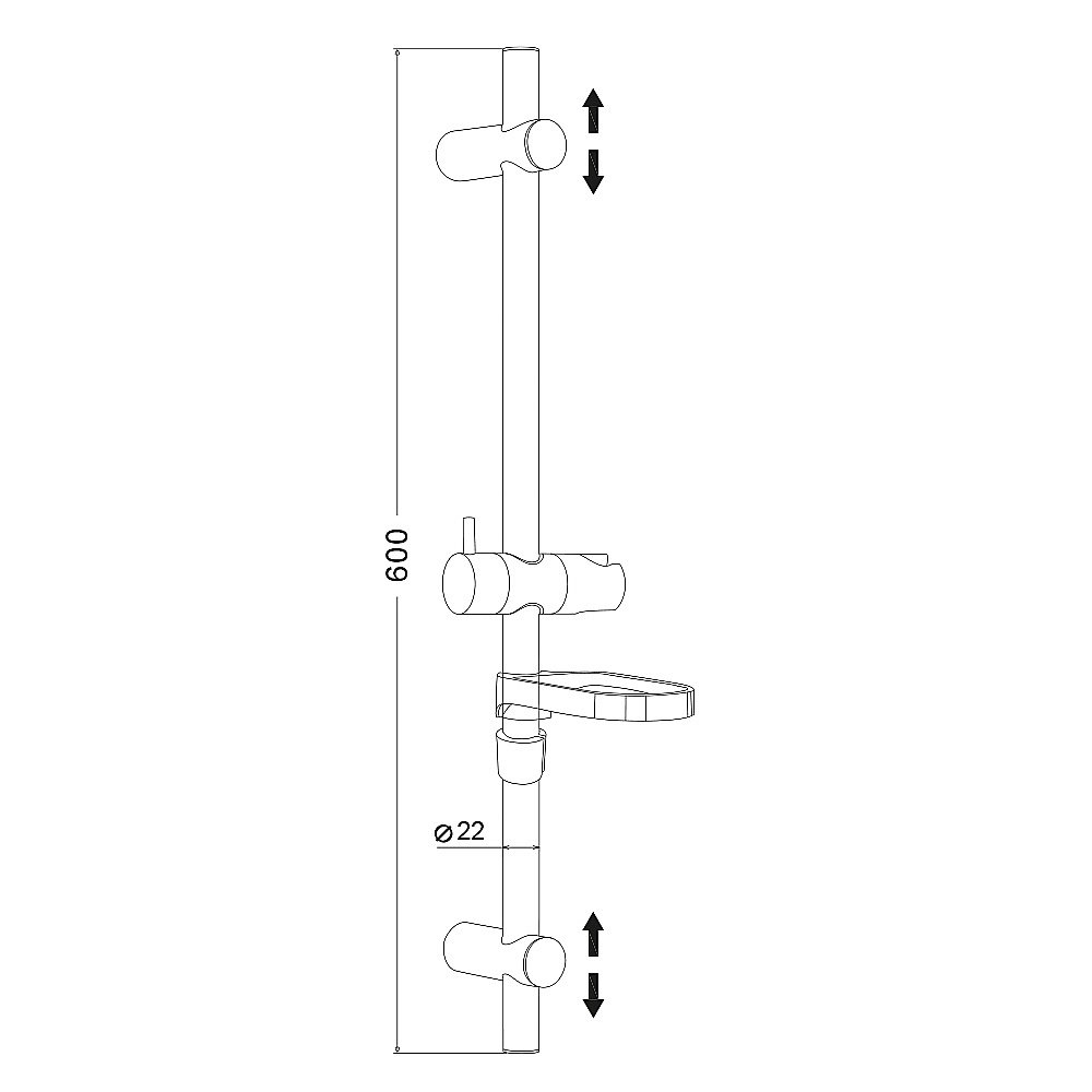 Душевая штанга Olive's KD07 60 хром купить в интернет-магазине сантехники Sanbest
