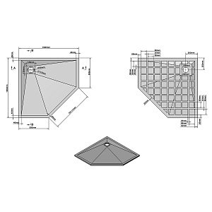 Душевой поддон Vincea VST-4SP1010A 100x100 антрацит купить в интернет-магазине Sanbest