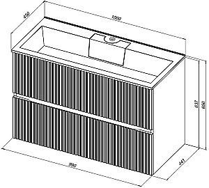 Тумба с раковиной Aquanet Джейн 100 313304 маренго для ванной в интернет-магазине Sanbest