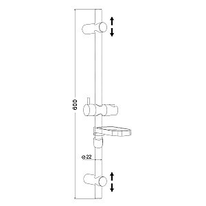 Душевая штанга Olive's KD07 60 хром купить в интернет-магазине сантехники Sanbest