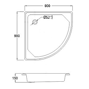 Душевой поддон стальной Loranto LG900C 100х100 белый купить в интернет-магазине Sanbest