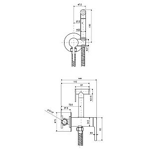 Гигиенический душ Excellent Pi AREX.1204GL золото купить в интернет-магазине сантехники Sanbest