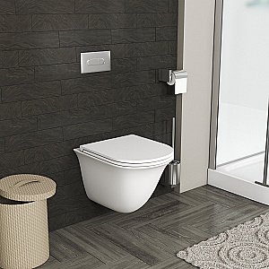 Унитаз подвесной Grossman GR-4412S безободковый, с крышкой микролифт, белый глянцевый купить в интернет-магазине Sanbest