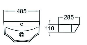 Раковина накладная SantiLine 48,5 SL-2004  белая купить в интернет-магазине Sanbest