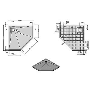 Душевой поддон Vincea VST-4SP1010A 100x100 антрацит купить в интернет-магазине Sanbest