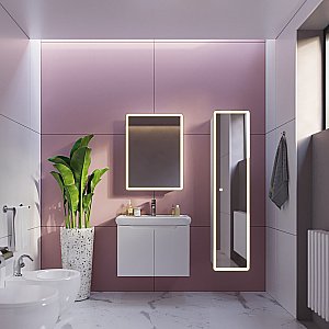 Пенал Dreja POINT 99.9035 40 зеркальный/белый для ванной в интернет-магазине сантехники Sanbest