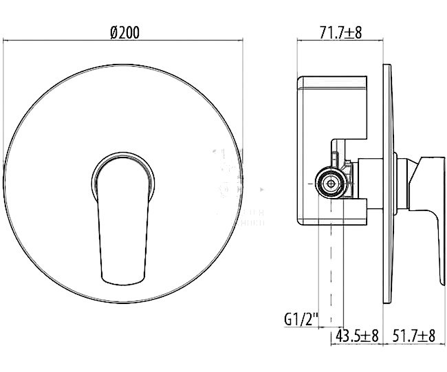 Смеситель для душа Gattoni H2omix3000 3034/30C0 купить в интернет-магазине сантехники Sanbest