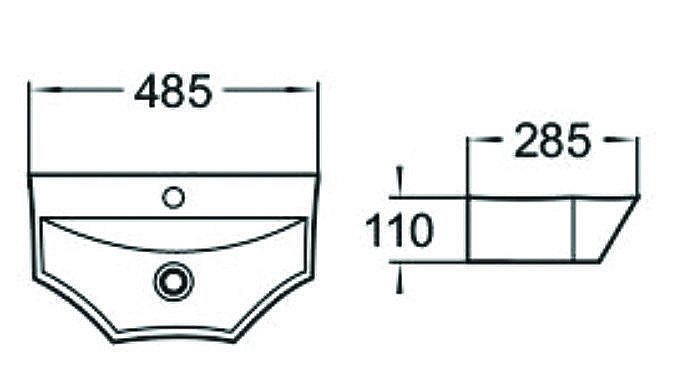 Раковина накладная SantiLine 48,5 SL-2004  белая купить в интернет-магазине Sanbest