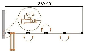 Шторка для ванны Cezares RELAX-V-4 90 купить в интернет-магазине Sanbest